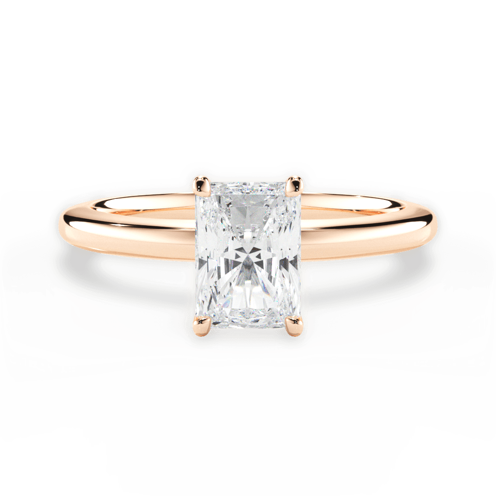 Cara Radiant Cut Lab Grown Diamond 18Kt Rose Gold Engagement Ring