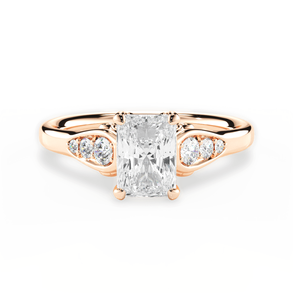 Cecilia Radiant Cut Lab Grown Diamond 18Kt Rose Gold Engagement Ring