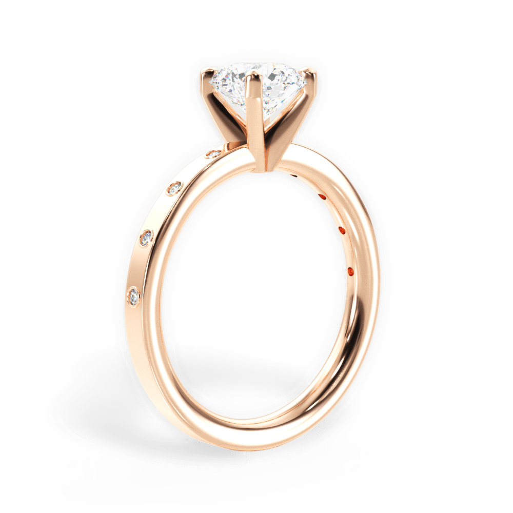Carla Round Cut Lab Grown Diamond 18Kt Rose Gold Engagement Ring - View 3