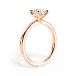 Angela Round Cut Lab Grown Diamond 18Kt Rose Gold Engagement Ring - View 3