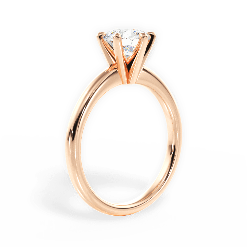 Bella Round Cut Lab Grown Diamond 18Kt Rose Gold Engagement Ring - View 2