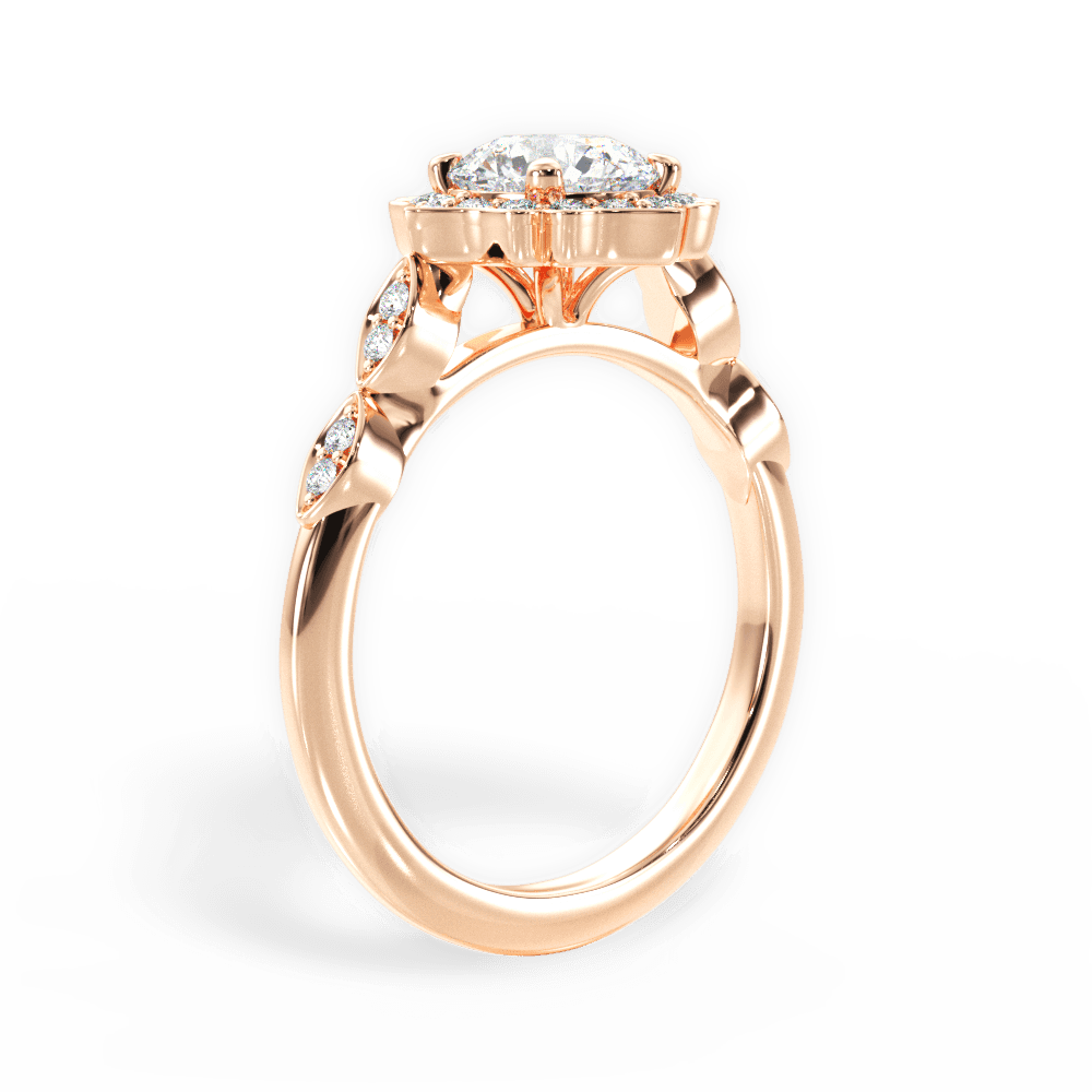 Julie Round Cut Lab Grown Diamond 18Kt Rose Gold Engagement Ring - View 2