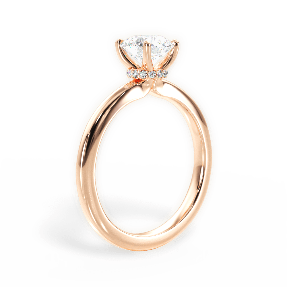 Cara Round Cut Lab Grown Diamond 18Kt Rose Gold Engagement Ring - View 4