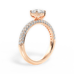 Kylie Round Cut Lab Grown Diamond 18Kt Rose Gold Engagement Ring - View 3