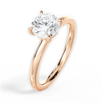 Angela Round Cut Lab Grown Diamond 18Kt Rose Gold Engagement Ring - View 4