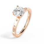 Carla Round Cut Lab Grown Diamond 18Kt Rose Gold Engagement Ring - View 2