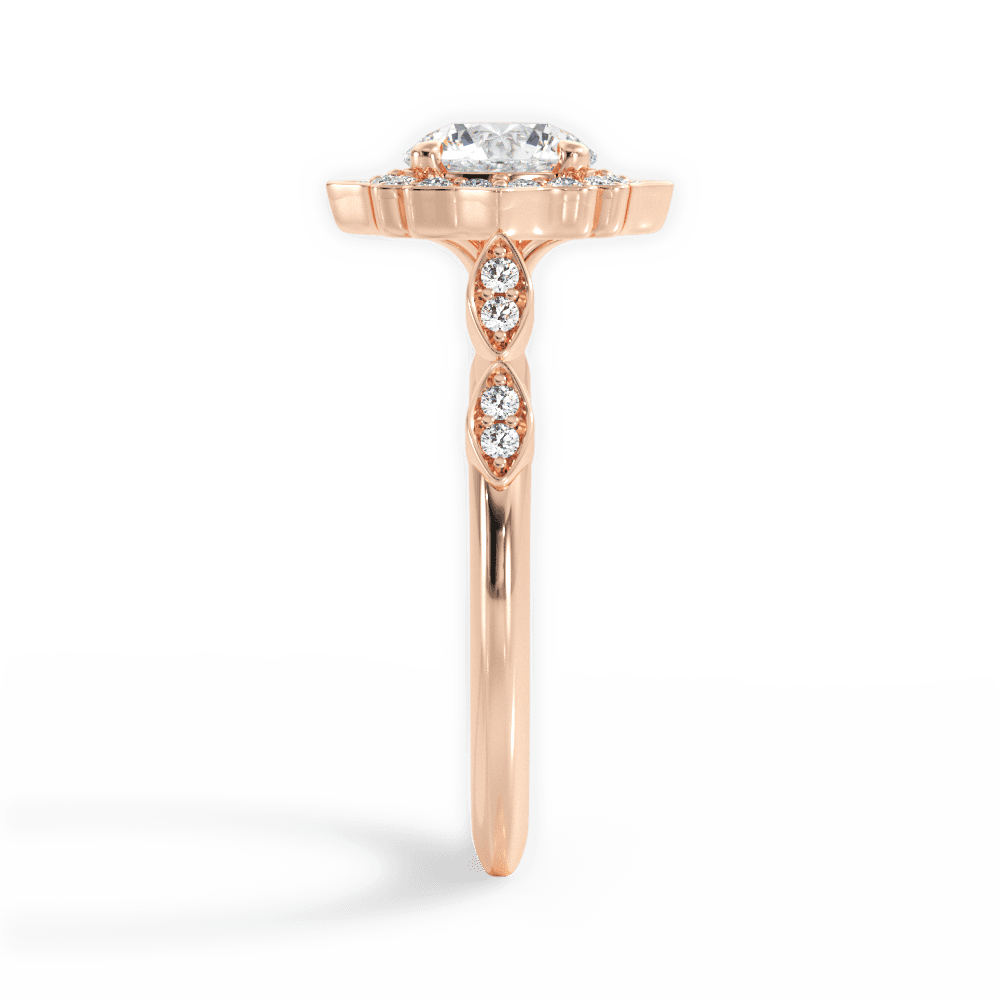 Julie Round Cut Lab Grown Diamond 18Kt Rose Gold Engagement Ring - View 4