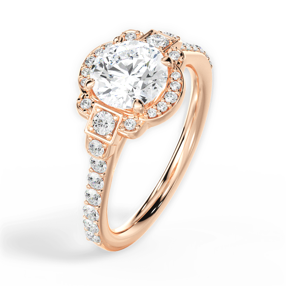 Joyce Round Cut Lab Grown Diamond 18Kt Rose Gold Engagement Ring - View 4