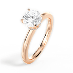 Cara Round Cut Lab Grown Diamond 18Kt Rose Gold Engagement Ring - View 3