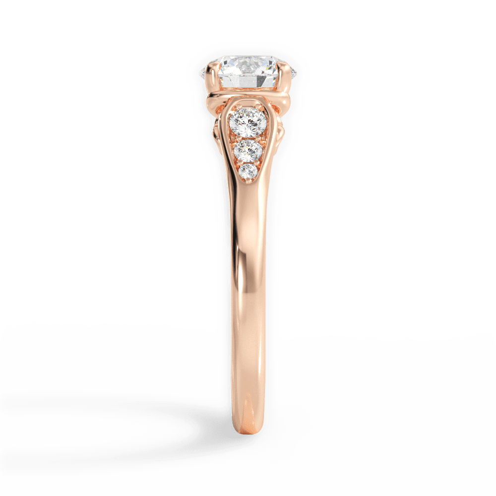 Cecilia Round Cut Lab Grown Diamond 18Kt Rose Gold Engagement Ring - View 4