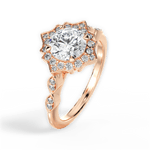 Julie Round Cut Lab Grown Diamond 18Kt Rose Gold Engagement Ring - View 3