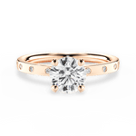Carla Round Cut Lab Grown Diamond 18Kt Rose Gold Engagement Ring