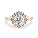 Julie Round Cut Lab Grown Diamond 18Kt Rose Gold Engagement Ring