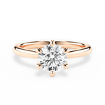 Bella Round Cut Lab Grown Diamond 18Kt Rose Gold Engagement Ring
