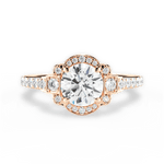 Joyce Round Cut Lab Grown Diamond 18Kt Rose Gold Engagement Ring