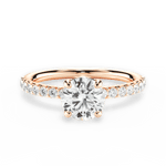 Elsie Round Cut Lab Grown Diamond 18Kt Rose Gold Engagement Ring