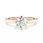 Ashley Round Cut Lab Grown Diamond 18Kt Rose Gold Engagement Ring