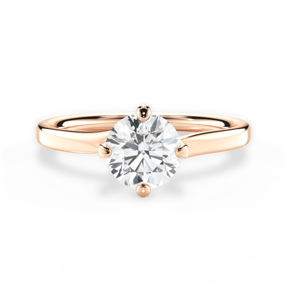 Ashley Round Cut Lab Grown Diamond 18Kt Rose Gold Engagement Ring