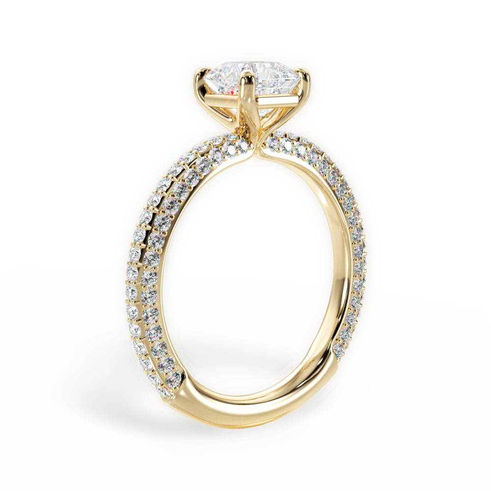 Kristen Asscher Cut Lab Grown Diamond 18Kt Yellow Gold Engagement Ring - View 4