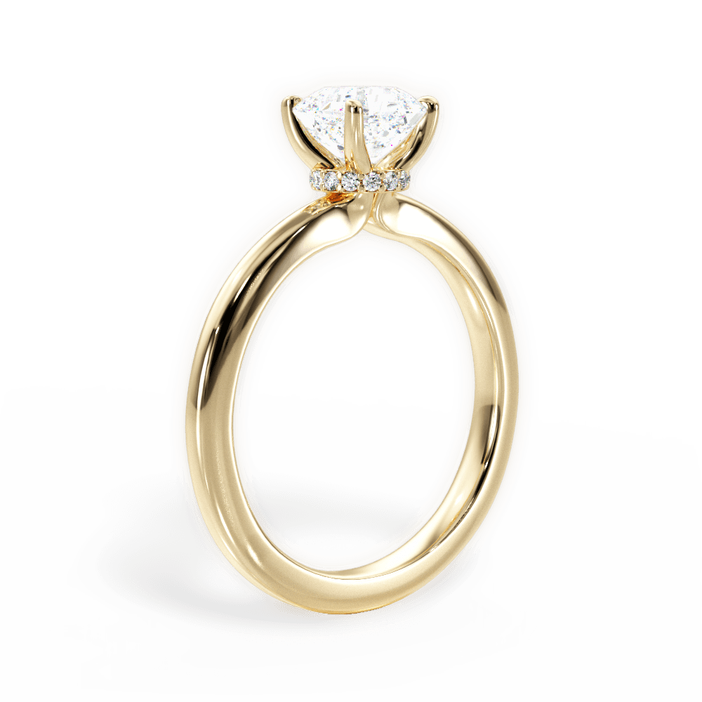 Cara Asscher Cut Lab Grown Diamond 18Kt Yellow Gold Engagement Ring - View 4
