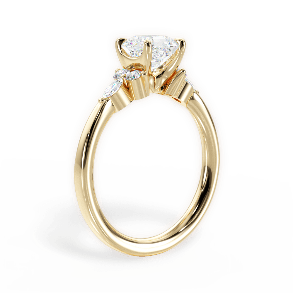 Cynthia Asscher Cut Lab Grown Diamond 18Kt Yellow Gold Engagement Ring - View 2