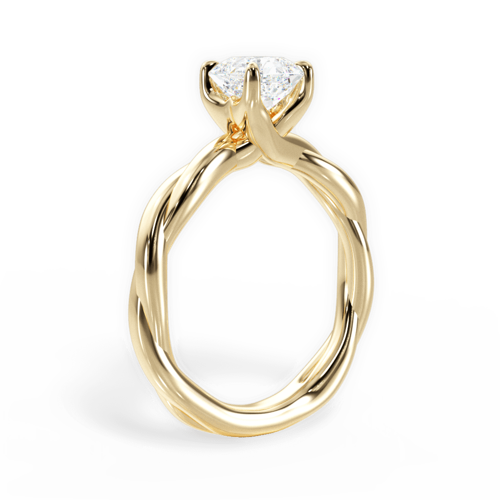 Bianca Asscher Cut Lab Grown Diamond 18Kt Yellow Gold Engagement Ring - View 2