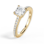 Joan Asscher Cut Lab Grown Diamond 18Kt Yellow Gold Engagement Ring - View 4