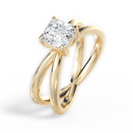 Ada Asscher Cut Lab Grown Diamond 18Kt Yellow Gold Engagement Ring - View 2