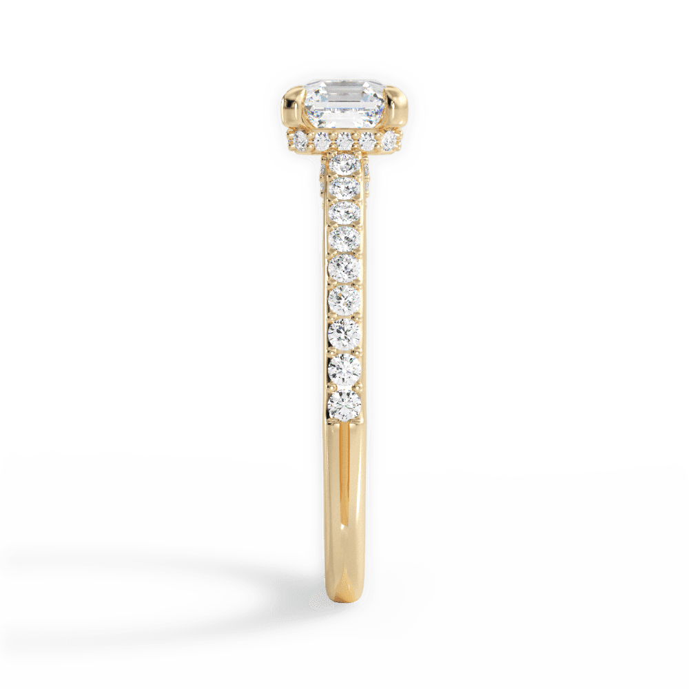 Joan Asscher Cut Lab Grown Diamond 18Kt Yellow Gold Engagement Ring - View 3
