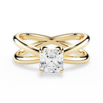 Ada Asscher Cut Lab Grown Diamond 18Kt Yellow Gold Engagement Ring