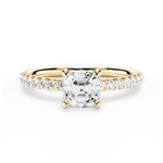 Elsie Asscher Cut Lab Grown Diamond 18Kt Yellow Gold Engagement Ring