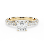 Kylie Asscher Cut Lab Grown Diamond 18Kt Yellow Gold Engagement Ring