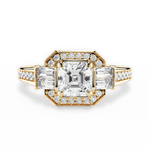 Katherine Asscher Cut Lab Grown Diamond 18Kt Yellow Gold Engagement Ring