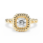 Belinda Asscher Cut Lab Grown Diamond 18Kt Yellow Gold Engagement Ring