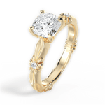 Claire Cushion Cut Lab Grown Diamond 18Kt Yellow Gold Engagement Ring - View 4