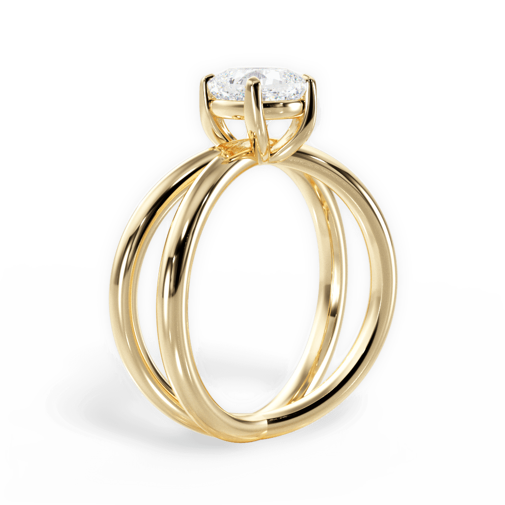 Ada Cushion Cut Lab Grown Diamond 18Kt Yellow Gold Engagement Ring - View 4