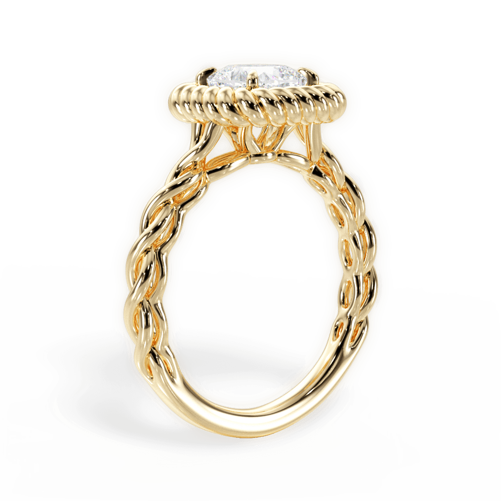 Belinda Cushion Cut Lab Grown Diamond 18Kt Yellow Gold Engagement Ring - View 3