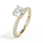 Kristen Cushion Cut Lab Grown Diamond 18Kt Yellow Gold Engagement Ring - View 2