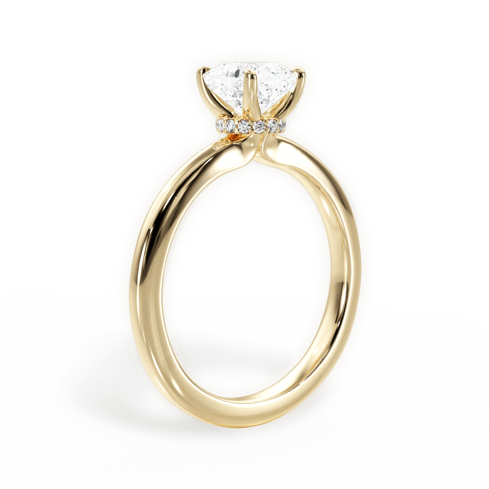Cara Cushion Cut Lab Grown Diamond 18Kt Yellow Gold Engagement Ring - View 3