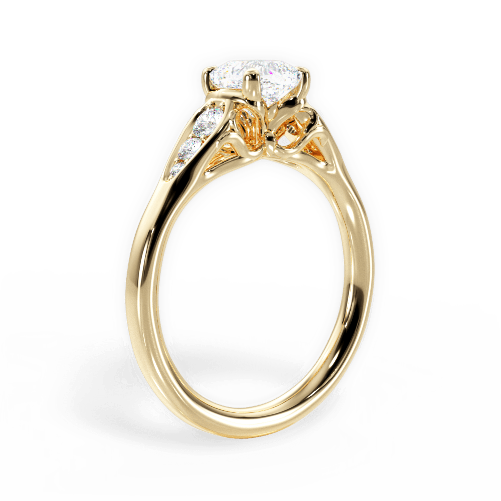 Cecilia Cushion Cut Lab Grown Diamond 18Kt Yellow Gold Engagement Ring - View 3