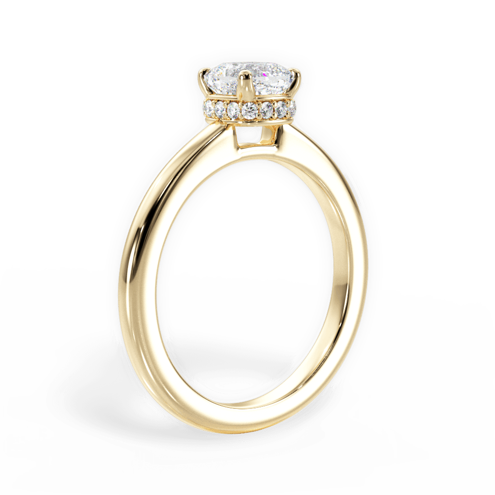 Brianna Cushion Cut Lab Grown Diamond 18Kt Yellow Gold Engagement Ring - View 3