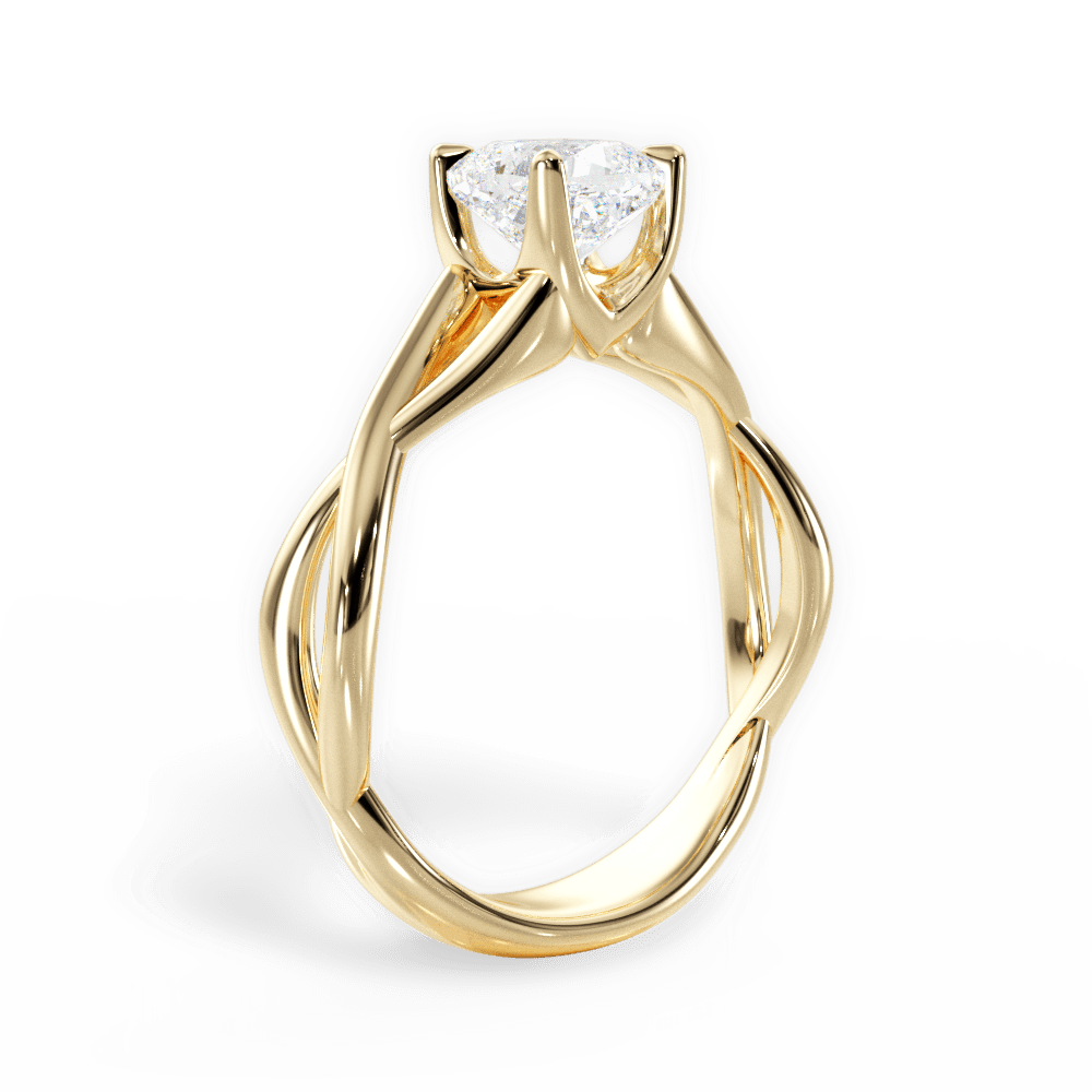 Aubrey Cushion Cut Lab Grown Diamond 18Kt Yellow Gold Engagement Ring - View 4