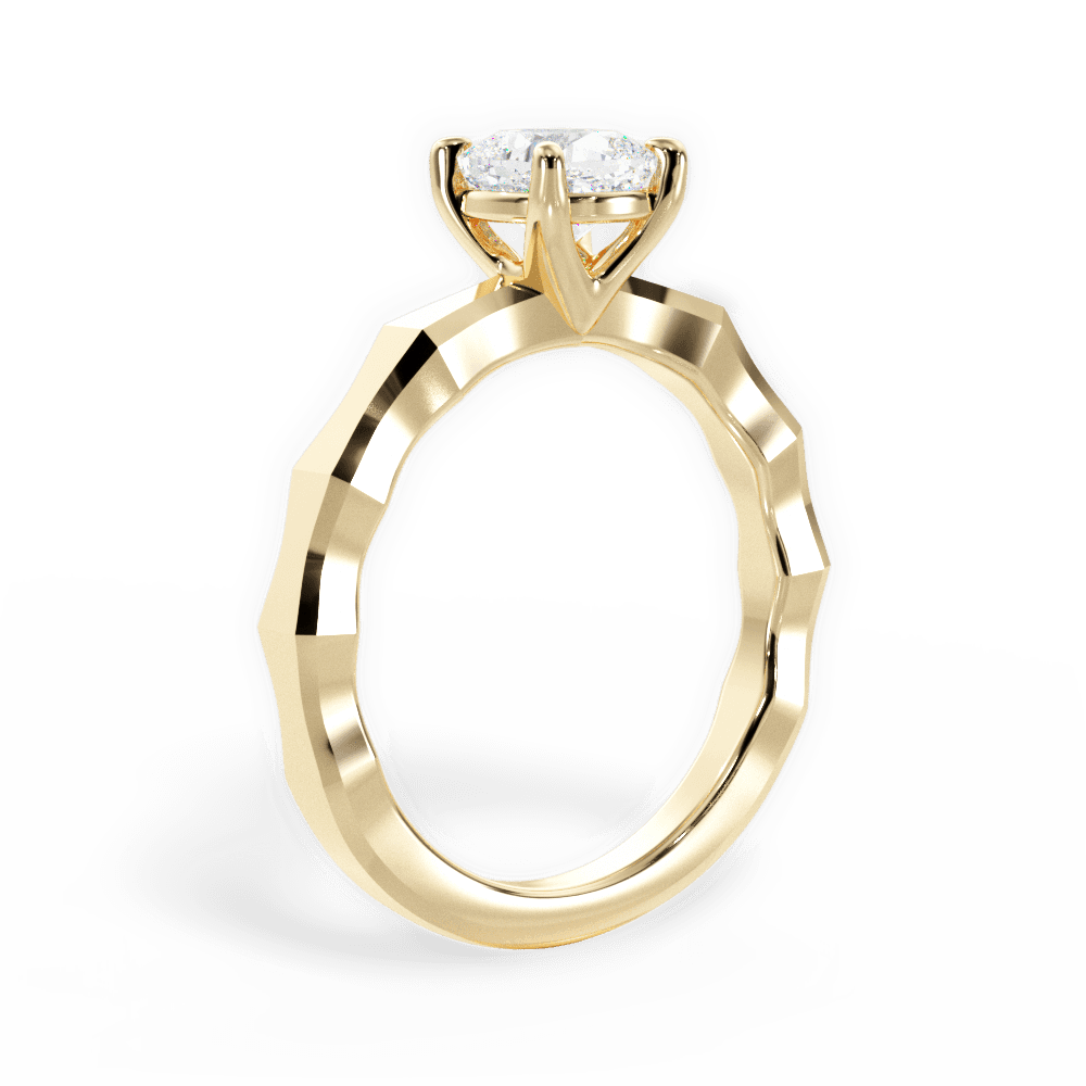 Aaliyah Cushion Cut Lab Grown Diamond 18Kt Yellow Gold Engagement Ring - View 2