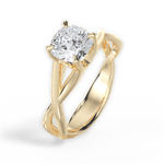 Aubrey Cushion Cut Lab Grown Diamond 18Kt Yellow Gold Engagement Ring - View 3