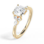 Cynthia Cushion Cut Lab Grown Diamond 18Kt Yellow Gold Engagement Ring - View 3