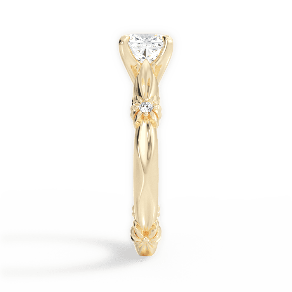 Claire Cushion Cut Lab Grown Diamond 18Kt Yellow Gold Engagement Ring - View 3