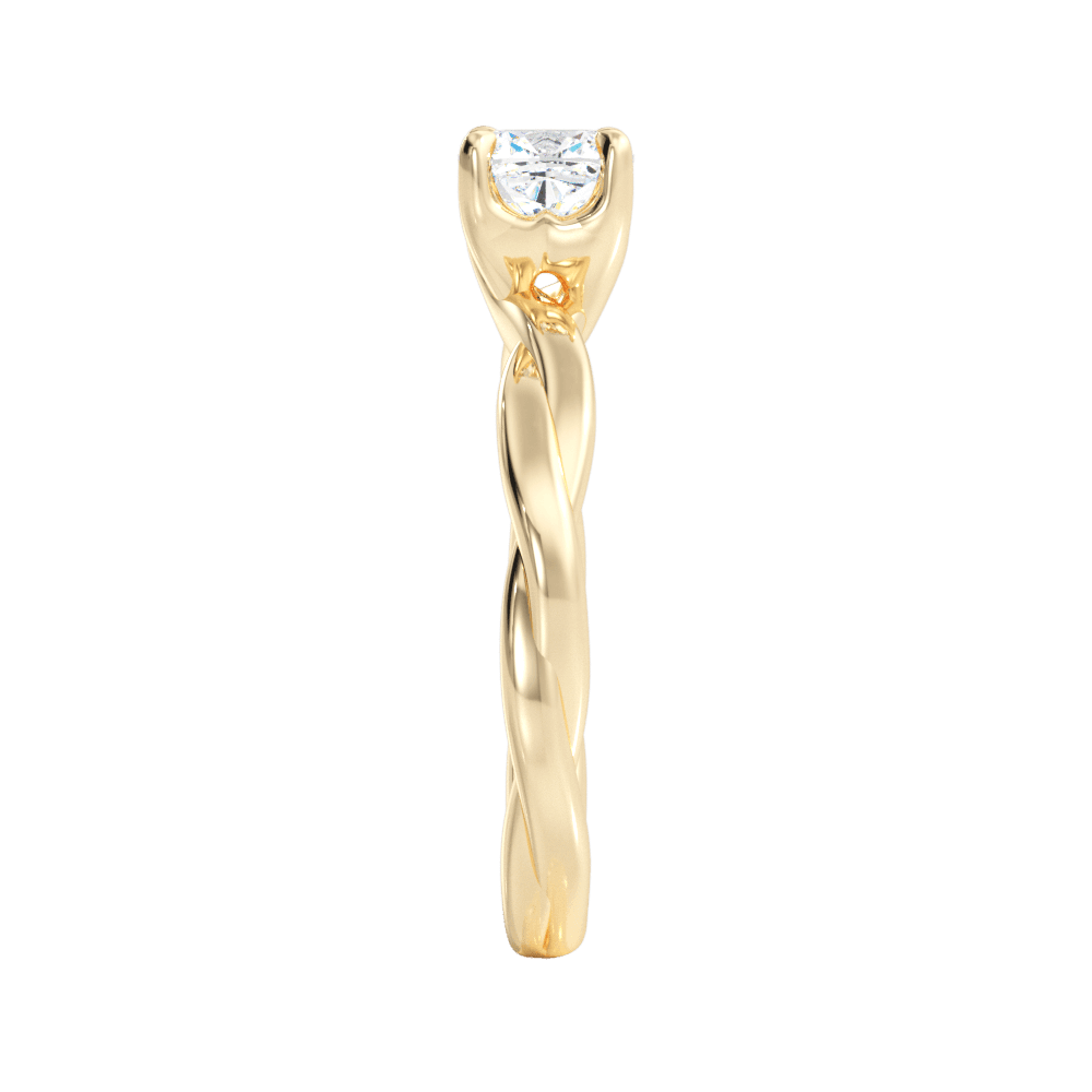 Bianca Cushion Cut Lab Grown Diamond 18Kt Yellow Gold Engagement Ring - View 4