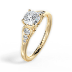 Cecilia Cushion Cut Lab Grown Diamond 18Kt Yellow Gold Engagement Ring - View 4