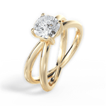 Ada Cushion Cut Lab Grown Diamond 18Kt Yellow Gold Engagement Ring - View 2