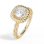Belinda Cushion Cut Lab Grown Diamond 18Kt Yellow Gold Engagement Ring - View 2